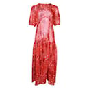 Robe de créateur contemporaine jamais entièrement habillée rouge à imprimé floral - Autre Marque