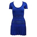 Roberto Cavalli Electric Blue Abito Knitted Dress