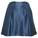 Balenciaga Mini-jupe métallisée bleu foncé à plis