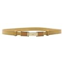 Chloe Beige Leather Belt with Gold Buckle - Chloé