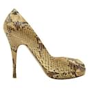 Valentino Snakeskin Peep-Toe Heels