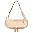 Contemporary Designer Beige/Pastel Pink Grained Leather Shoulder Bag - Autre Marque