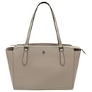Tory Burch Taupe Saffiano Shoulder Bag with Crossbody Strap