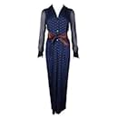 DVF  Electric Blue Polka Dot & Stripes Cathy Jumpsuit - Diane Von Furstenberg