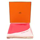 Hermes rojo y rosa claro 70cm bufanda de seda - Hermès