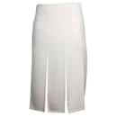 Akris Cream/ Ivory Cashmere Skirt with PVC Details