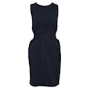 Gucci Navy Blue Dress with Black Leather Decoration