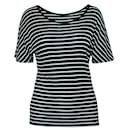 Saint Laurent Black And White Classic Striped T-Shirt