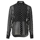 Halbtransparente Bluse mit Dior-Punktmuster