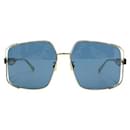 Quadratische Sonnenbrille von Dior in Blau und Gold