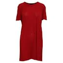 Vestido vermelho de manga curta Donna Karan