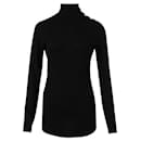 Balmain Black Knit Turtleneck Fine Wool Sweater