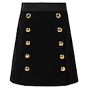 Dolce & Gabbana Button Embellished Wool Mini Skirt