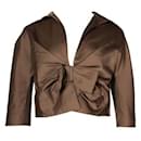 Max Mara Olive Green Short Jacket with a Front Bow - Autre Marque