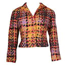 Roberto Cavalli Veste courte en laine multicolore avec doublure en soie