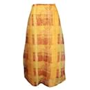 Kenzo Orange & Yellow Animal Print Long Skirt