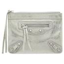 Balenciaga Metallic Lambskin Leather Classic Zip Mini Coin Purse