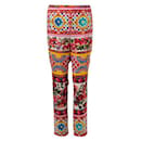 Pantaloni in seta stampata di Dolce & Gabbana