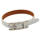 HERMÈS White Behapi Bracelet In Epsom Leather - Hermès