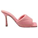 Bottega Veneta Light Pink Quilted Leather High Heel Mules