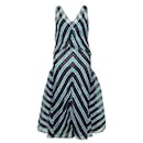 Fendi Blue and Black Striped Dress