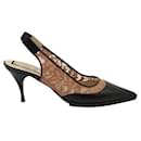 N.21 Lace & Leather Kitten Heel Sling Back - Autre Marque