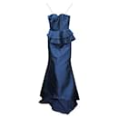 Contemporary Designer Navy Strapless Dress - Autre Marque