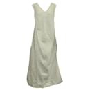 Contemporary Designer Ivory Long Sleeveless Dress - Autre Marque