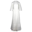 SS20 Vestido maxi de renda branca para passarela - Dior