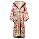 Cappotto stile kimono in misto lino con stampa Gucci Paradise