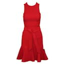 CINQ Ã€ SEPT Red Elegant Dress with Belt - Autre Marque