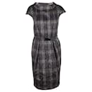 CONTEMPORARY DESIGNER Studio Multicolor Mohair Checkered Pleat Dress With Patent Belt - Autre Marque