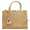 Fendi Brown Petit 2 Jours Handbag with Pink Charm