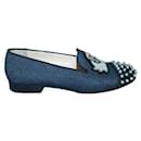 Christian Louboutin Denim Intern Loafers with Studs