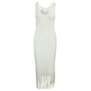 Dion Lee Off-White Long Laser-Cut Dress with Fringes - Autre Marque