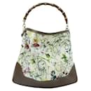 Gucci Bamboo Tote Canvas with Floral Print