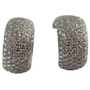 Theo Fennell 18ct white gold, Diamond 1.55ct 7 Row Pave Hoop Earrings 15mm - Autre Marque