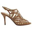Prada Nude Pink Leather Strappy Heels Sandals