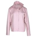 Ruched Collar Waterproof Windbreaker Jacket in Pink - Loro Piana