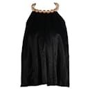 Moschino Cheap And Chic Black Open Back Top with Faux Pearls Neckline