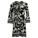 Diane Von Furstenberg Black & White Butterfly Print Midi Dress