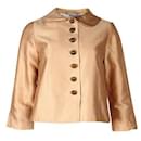Contemporary Designer Gold Jacket With Polka Dot Lining - Autre Marque