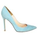 Gianvito Rossi Light Blue Suede Pointed Toe Heels