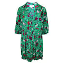 ZEITGENÖSSISCHES DESIGNER-Kleid mit grünem Print und Kragen - Autre Marque