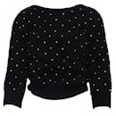 CONTEMPORARY DESIGNER Black Angora Sweater with Crystal Embellishments - Autre Marque