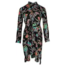 Black Floral Long Sleeve Shirt Dress - Diane Von Furstenberg