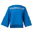 Blaue Bluse mit U-Boot-Ausschnitt - Hermès