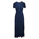 REFORMATION Maxi Blue Navy Dress with Front Tie - Reformation