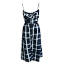 Reformation Midi Checked Dress with Front Tie