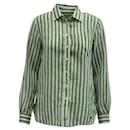 CONTEMPORARY DESIGNER Green Striped Linen Shirt - Autre Marque